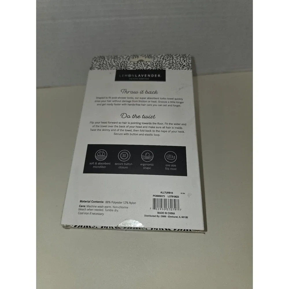 Lemon Lavender Plot Twist microfiber turbo towel black and white leopard‎ print